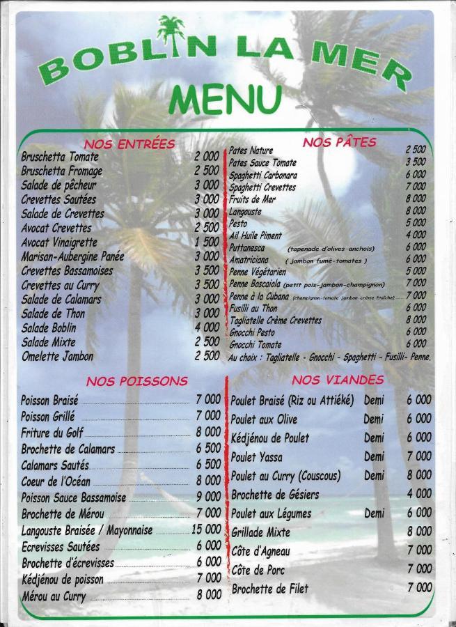 Boblin La Mer Hotel Restaurant Plage Grand-Bassam Exterior photo